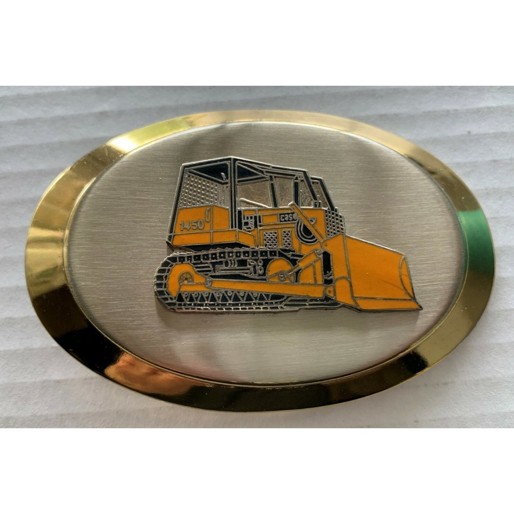 Vintage Case Crawler 1450 Belt Buckle Silver & Gold Tone New Unused Advertising